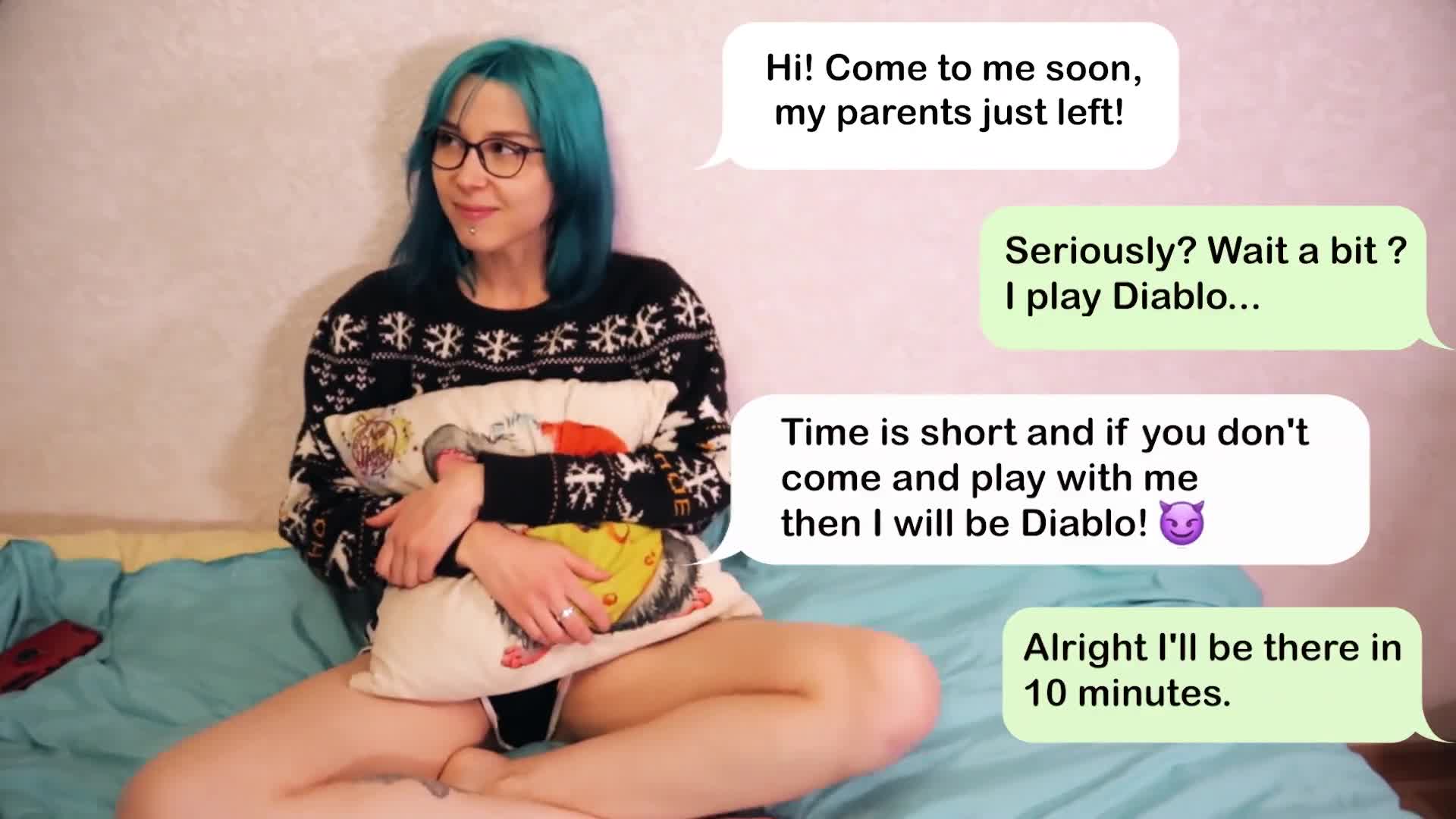 2048.hk@A nerdy girl invitations a classmate to his home while her parents were away